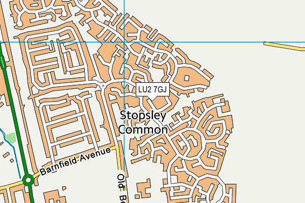 LU2 7GJ map - OS VectorMap District (Ordnance Survey)