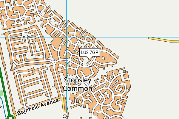LU2 7GP map - OS VectorMap District (Ordnance Survey)