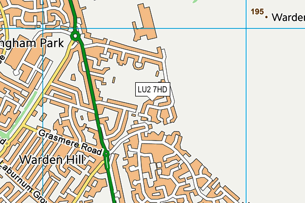 LU2 7HD map - OS VectorMap District (Ordnance Survey)