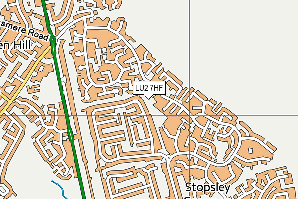 LU2 7HF map - OS VectorMap District (Ordnance Survey)