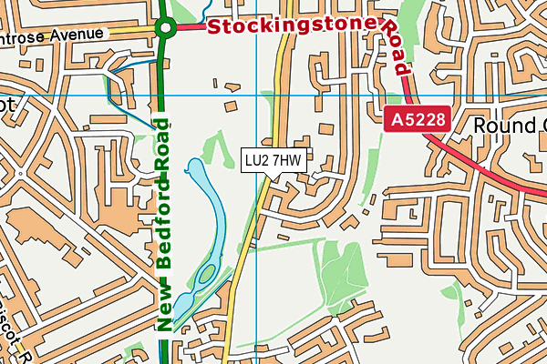 LU2 7HW map - OS VectorMap District (Ordnance Survey)