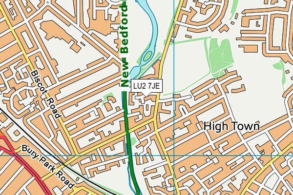 LU2 7JE map - OS VectorMap District (Ordnance Survey)