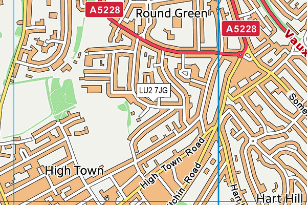 LU2 7JG map - OS VectorMap District (Ordnance Survey)