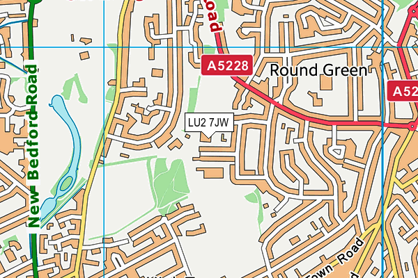 LU2 7JW map - OS VectorMap District (Ordnance Survey)