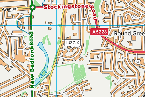 LU2 7JX map - OS VectorMap District (Ordnance Survey)