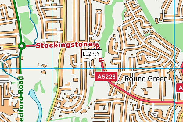 LU2 7JY map - OS VectorMap District (Ordnance Survey)