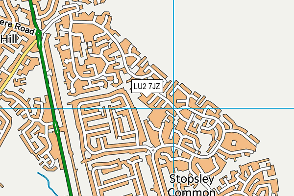 LU2 7JZ map - OS VectorMap District (Ordnance Survey)
