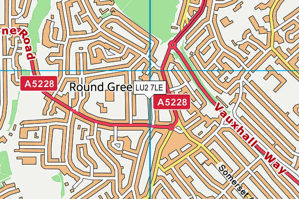 LU2 7LE map - OS VectorMap District (Ordnance Survey)