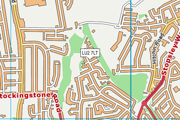 LU2 7LT map - OS VectorMap District (Ordnance Survey)