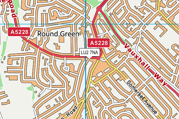 LU2 7NA map - OS VectorMap District (Ordnance Survey)