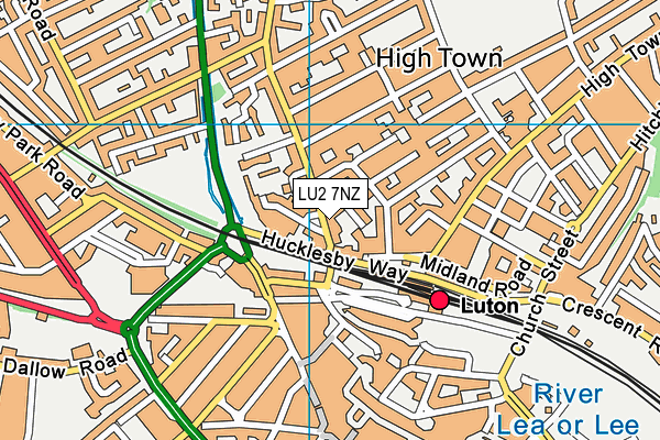 High Town Recreation Centre (Closed) map (LU2 7NZ) - OS VectorMap District (Ordnance Survey)