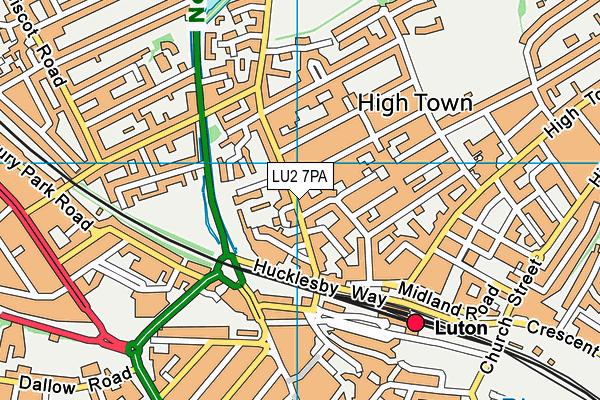 LU2 7PA map - OS VectorMap District (Ordnance Survey)