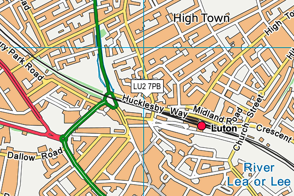 LU2 7PB map - OS VectorMap District (Ordnance Survey)