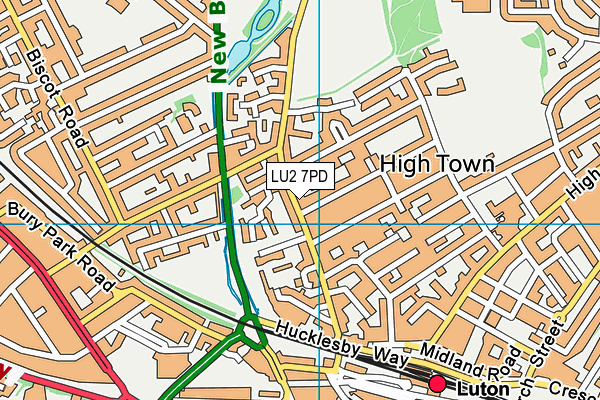 LU2 7PD map - OS VectorMap District (Ordnance Survey)