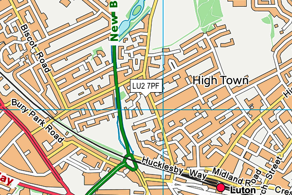 LU2 7PF map - OS VectorMap District (Ordnance Survey)