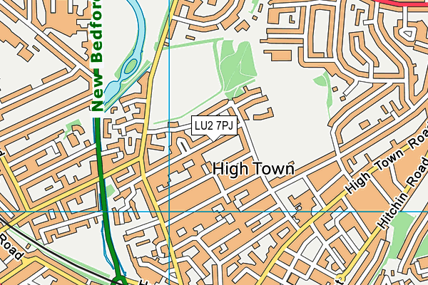 LU2 7PJ map - OS VectorMap District (Ordnance Survey)