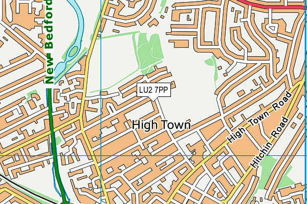 LU2 7PP map - OS VectorMap District (Ordnance Survey)