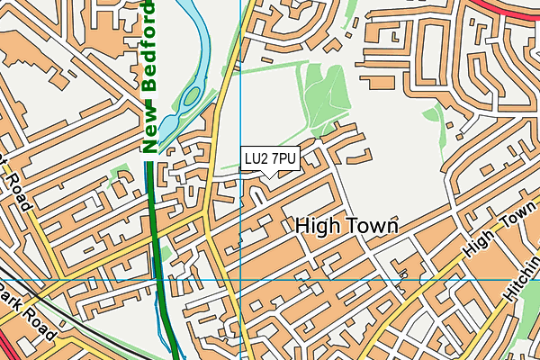 LU2 7PU map - OS VectorMap District (Ordnance Survey)