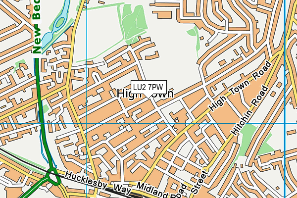 LU2 7PW map - OS VectorMap District (Ordnance Survey)