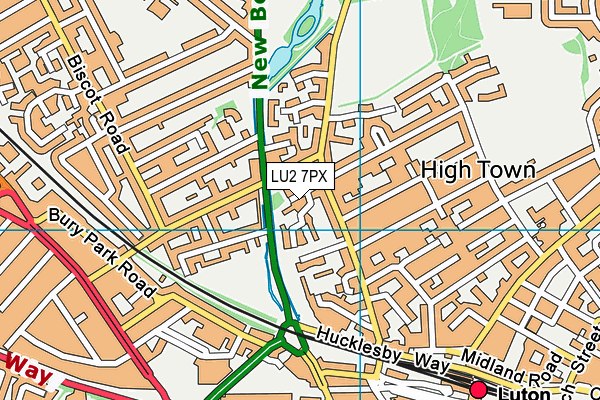 LU2 7PX map - OS VectorMap District (Ordnance Survey)
