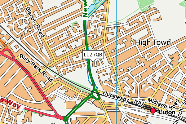 LU2 7QB map - OS VectorMap District (Ordnance Survey)