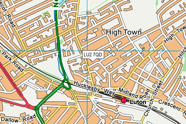 LU2 7QD map - OS VectorMap District (Ordnance Survey)