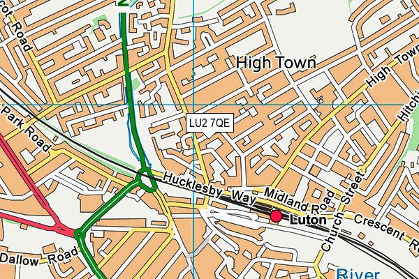 LU2 7QE map - OS VectorMap District (Ordnance Survey)