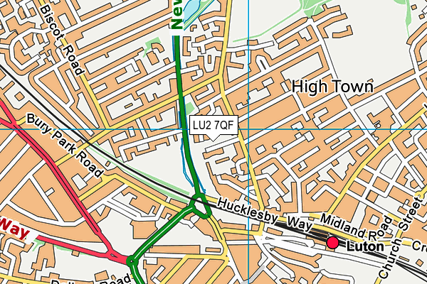 LU2 7QF map - OS VectorMap District (Ordnance Survey)