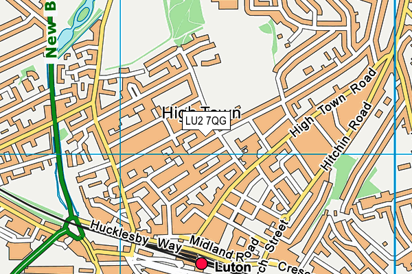 LU2 7QG map - OS VectorMap District (Ordnance Survey)