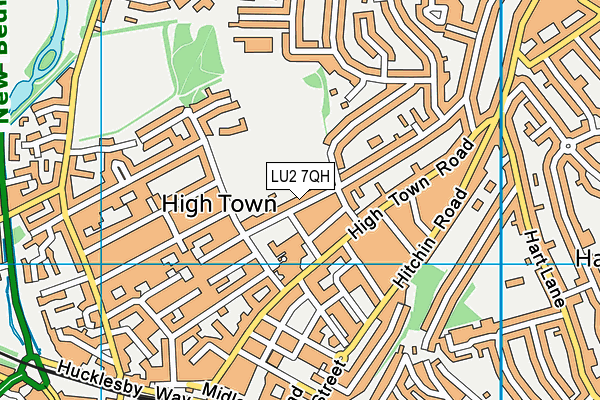 Bells Close Recreation Ground map (LU2 7QH) - OS VectorMap District (Ordnance Survey)