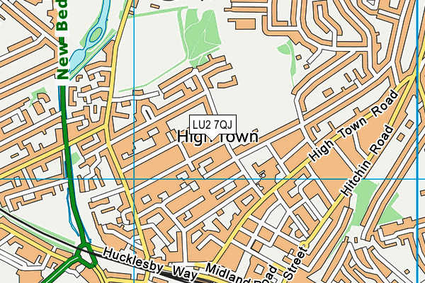 LU2 7QJ map - OS VectorMap District (Ordnance Survey)