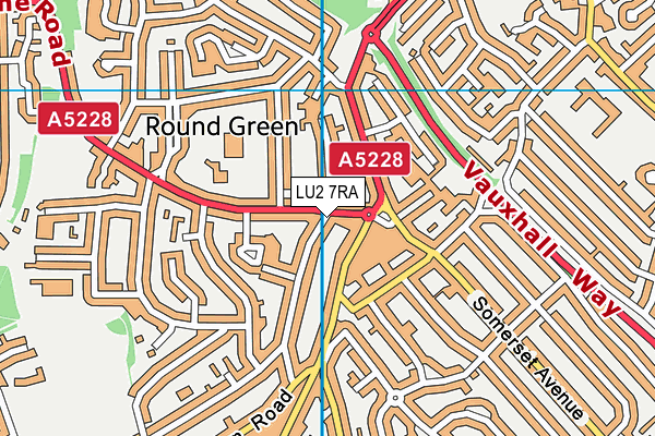 LU2 7RA map - OS VectorMap District (Ordnance Survey)