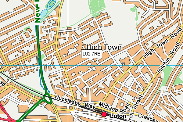 LU2 7RE map - OS VectorMap District (Ordnance Survey)