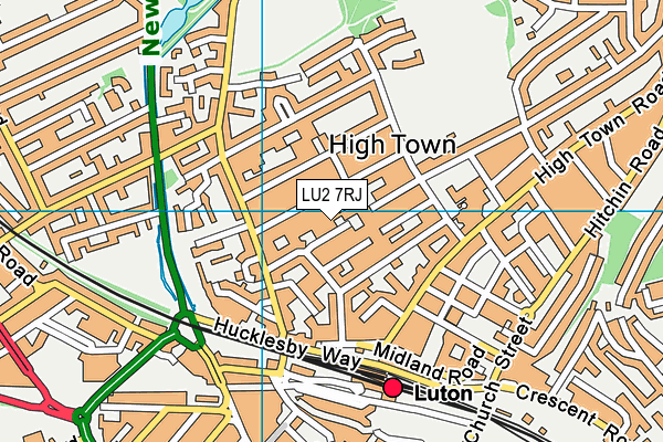 LU2 7RJ map - OS VectorMap District (Ordnance Survey)