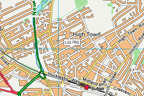 LU2 7RQ map - OS VectorMap District (Ordnance Survey)