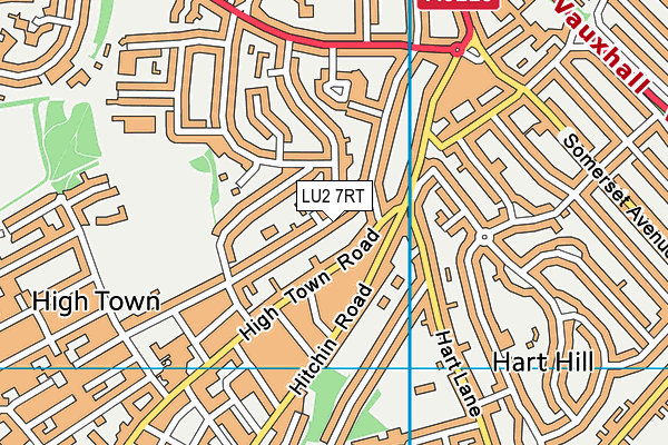 LU2 7RT map - OS VectorMap District (Ordnance Survey)