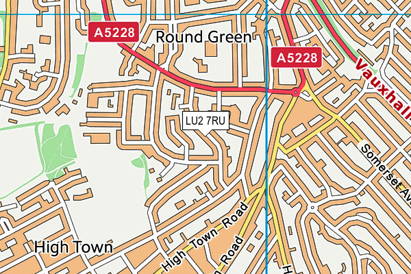 LU2 7RU map - OS VectorMap District (Ordnance Survey)