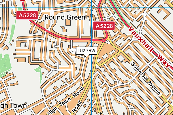 LU2 7RW map - OS VectorMap District (Ordnance Survey)