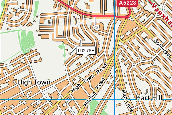 LU2 7SE map - OS VectorMap District (Ordnance Survey)