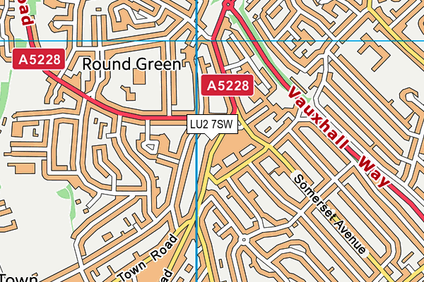 LU2 7SW map - OS VectorMap District (Ordnance Survey)