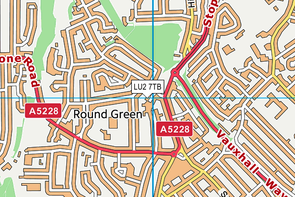 LU2 7TB map - OS VectorMap District (Ordnance Survey)