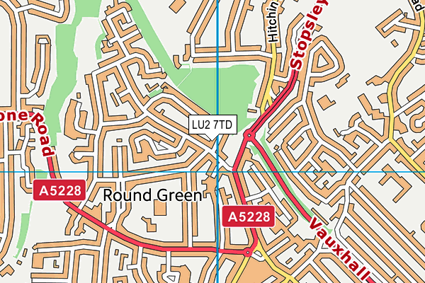 LU2 7TD map - OS VectorMap District (Ordnance Survey)