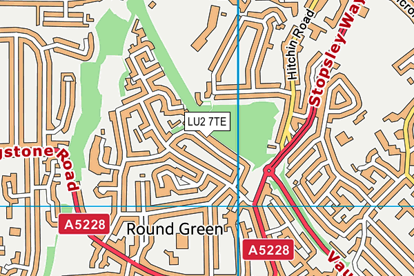 LU2 7TE map - OS VectorMap District (Ordnance Survey)