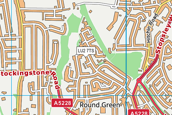 LU2 7TS map - OS VectorMap District (Ordnance Survey)