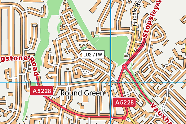 LU2 7TW map - OS VectorMap District (Ordnance Survey)