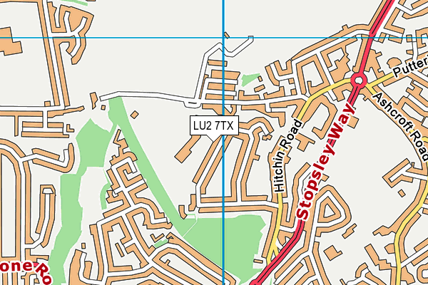 LU2 7TX map - OS VectorMap District (Ordnance Survey)