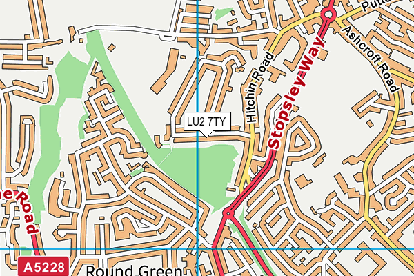 LU2 7TY map - OS VectorMap District (Ordnance Survey)