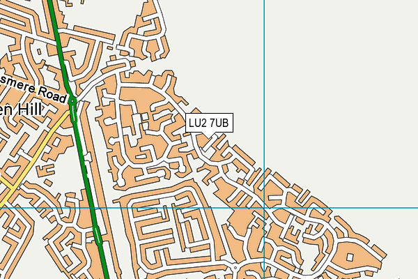 LU2 7UB map - OS VectorMap District (Ordnance Survey)