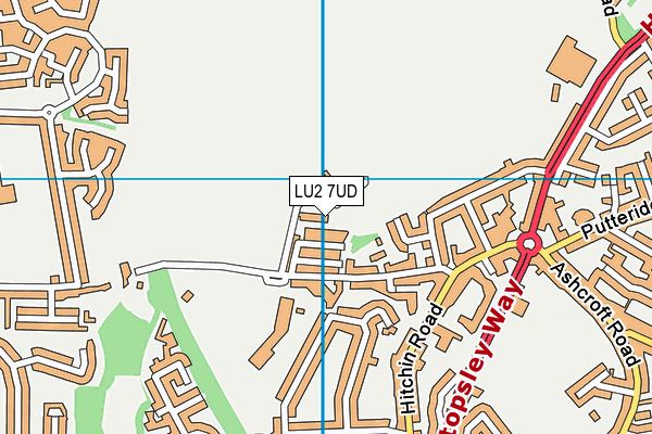 LU2 7UD map - OS VectorMap District (Ordnance Survey)