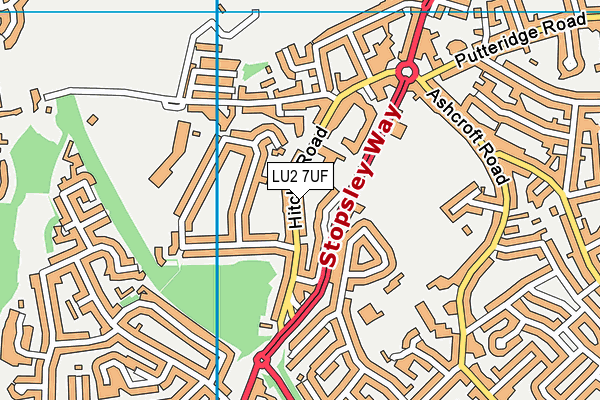 LU2 7UF map - OS VectorMap District (Ordnance Survey)